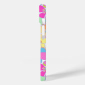 Neon Retro Bloemen Roze Monogram Case-Mate iPhone Case (Achterkant / Links)