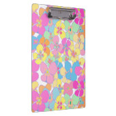 Neon Retro Bloemenroze Klembord (Rechts)