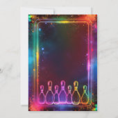 Neon Retro Bowling Strike Up Sommige Leuk Feest Kaart (Achterkant)