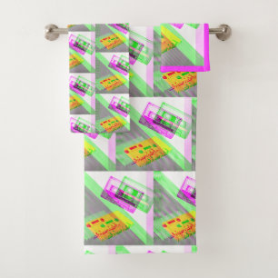 Neon Retro-Cassettebandjes Bad Handdoek