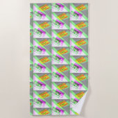 Neon Retro-Cassettebandjes Strandlaken (Voorkant)