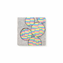 Neon retro cirkel illusie post-it briefjes