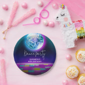 Neon Retro Dance Disco Verjaardagsfeestje Welkom Papieren Bordje (Feest)