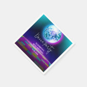 Neon Retro Dance Disco Verjaardagsfeestje Welkom Servet (Hoek)