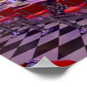 Neon Retro Diner Black White gecheckt Poster (Hoek)