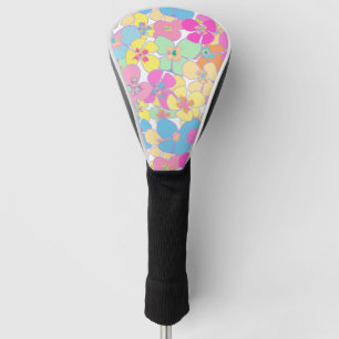 Neon Retro Floral Pink Driver Golfheadcover