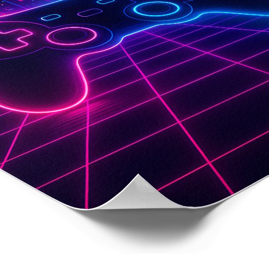 Neon Retro Gamepad — Synthwave Poster (Hoek)