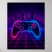 Neon Retro Gamepad — Synthwave Poster (Voorkant)