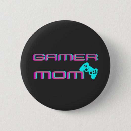 Neon Retro Gamer Moeder Ronde Button 5,7 Cm (Voorkant)