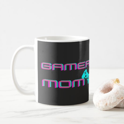 Neon Retro Gamer Mom Koffiemok (Met donut)