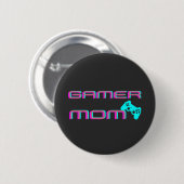 Neon Retro Gamer Mom Ronde Button 5,7 Cm (Voorkant /achterkant)