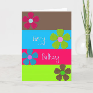 Neon Retro Happy Birthday Kaart