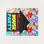 Neon Retro Hip Hop Theme House Wandkleed (Voorkant (horizontaal))