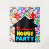 Neon Retro Hip Hop Theme House Wandkleed (Voorkant)