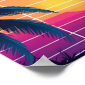 Neon Retro Jaguar – Levendige Synthwave 80s Animal Poster (Hoek)