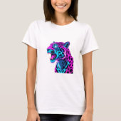 Neon Retro Jaguar – Levendige Synthwave 80s Animal T-shirt (Voorkant)