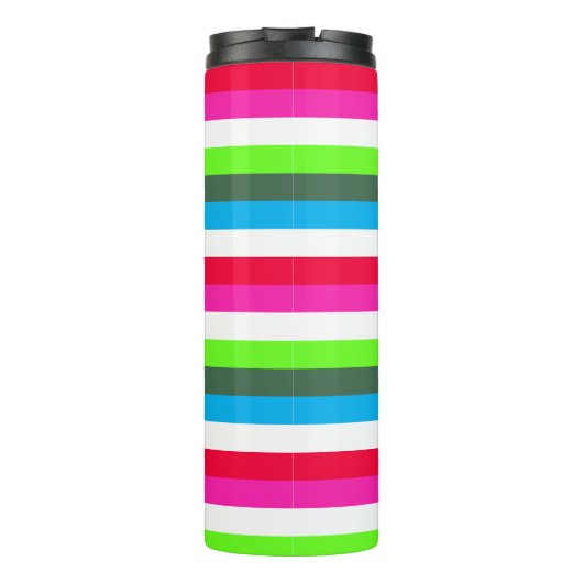 Neon Retro kerstband Thermosbeker (Achterkant)