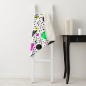 Neon Retro Memphis Geometric Chaos Pattern Sherpa Deken (In situ)
