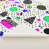 Neon Retro Memphis Geometric Chaos Pattern Sherpa Deken (3/4)