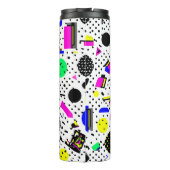 Neon Retro Memphis Geometric Chaos Pattern Thermosbeker (Achterkant)