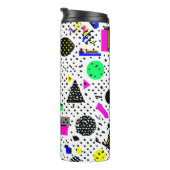 Neon Retro Memphis Geometric Chaos Pattern Thermosbeker (Geroteerd rechts)