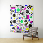 Neon Retro Memphis Geometric Chaos Pattern Wandkleed (In situ)