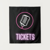Neon Retro Mic Tickets Wandkleed (Voorkant)