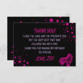 Neon, Retro, Roller Skating Verjaardag Bedankkaart (Voorkant / Achterkant)