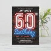 Neon Retro Surprise 60ste verjaardag Kaart (Staand voorkant)