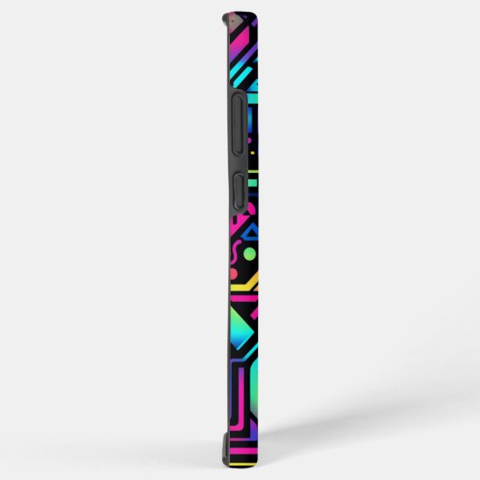 Neon Retro Tech Circuit Pattern Apple Samsung Case Galaxy Hoesje (Rechterkant)