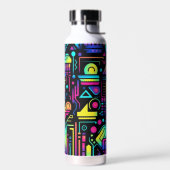Neon Retro Tech Patroon Waterfles of Tumbler (Links)