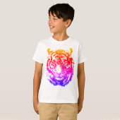 Neon Retro Tiger Head - Tiger T-Shirt (Voorkant volledig)