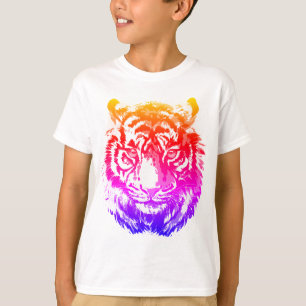 Neon Retro Tiger Head -  Tiger T-Shirt