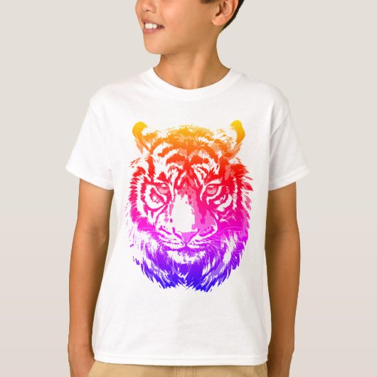 Neon Retro Tiger Head - Tiger T-Shirt (Voorkant)