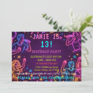 Neon Retro Uniseks Kleurrijke Leuke Verjaardag  Kaart