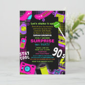 Neon Retro Volledig Geweldige 90s Verjaardagsfeest Kaart (Staand voorkant)