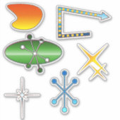 Neon Retro-vormen Sticker (Voorkant)