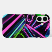 Neon Retro Wave Design – elektrisch roze, blauw Case-Mate iPhone Case (Achterkant (horizontaal))