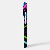 Neon Retro Wave Design – elektrisch roze, blauw Case-Mate iPhone Case (Achterkant / Links)