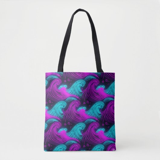Neon Retro Wave Tote Bag (Voorkant)