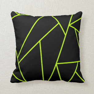 Neon Reversible Limoen en Black Mosaic Style Kussen