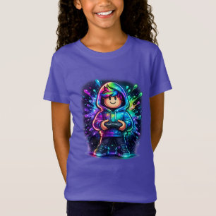 Neon RGB Gamer Boy T-shirt – Cute Chibi