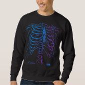 Neon Ribcage Skeleton Graphic Sweatshirt (Voorkant)