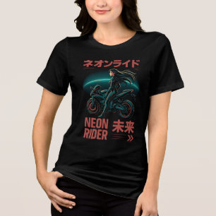 Neon Rider – Japanse cyberesthetiek Tri-Blend Shirt