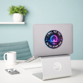 Neon Rijken & Portalen Sticker (Laptop op bureau)