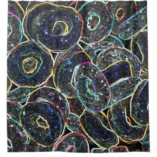 Neon Rings Douchegordijn (Voorkant)