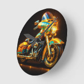 "Neon Road Beast - Custom Motorcycle Wall Clock" Ronde Klok (Hoek)