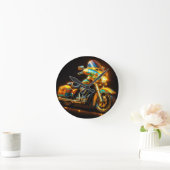"Neon Road Beast - Custom Motorcycle Wall Clock" Ronde Klok (Huis)