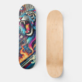 Neon Roaring Tiger Skateboard Schaats Deck (Voorkant)