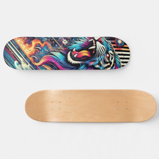 Neon Roaring Tiger Skateboard Schaats Deck (Horizontaal)